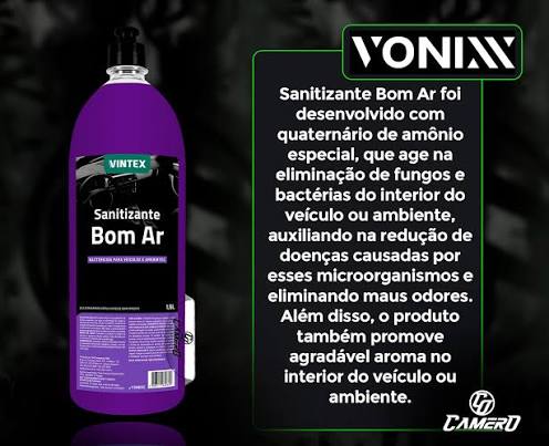Sanitizante Bom Ar Vonixx 1,5L Carro e Ambiente